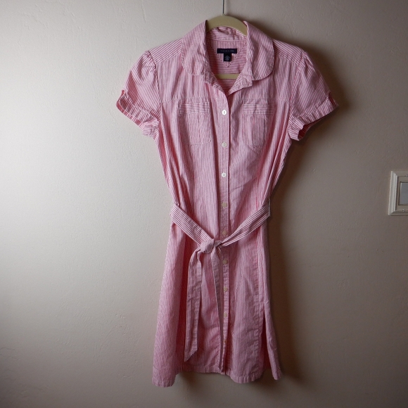 Tommy Hilfiger Dresses & Skirts - Tommy Hilfiger vtg. pink and white striped dress, size M